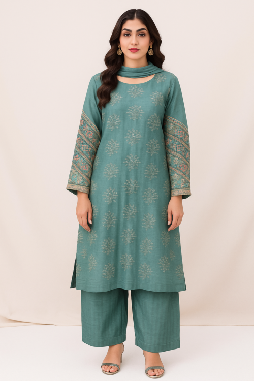 3 Piece Embroidery Dress